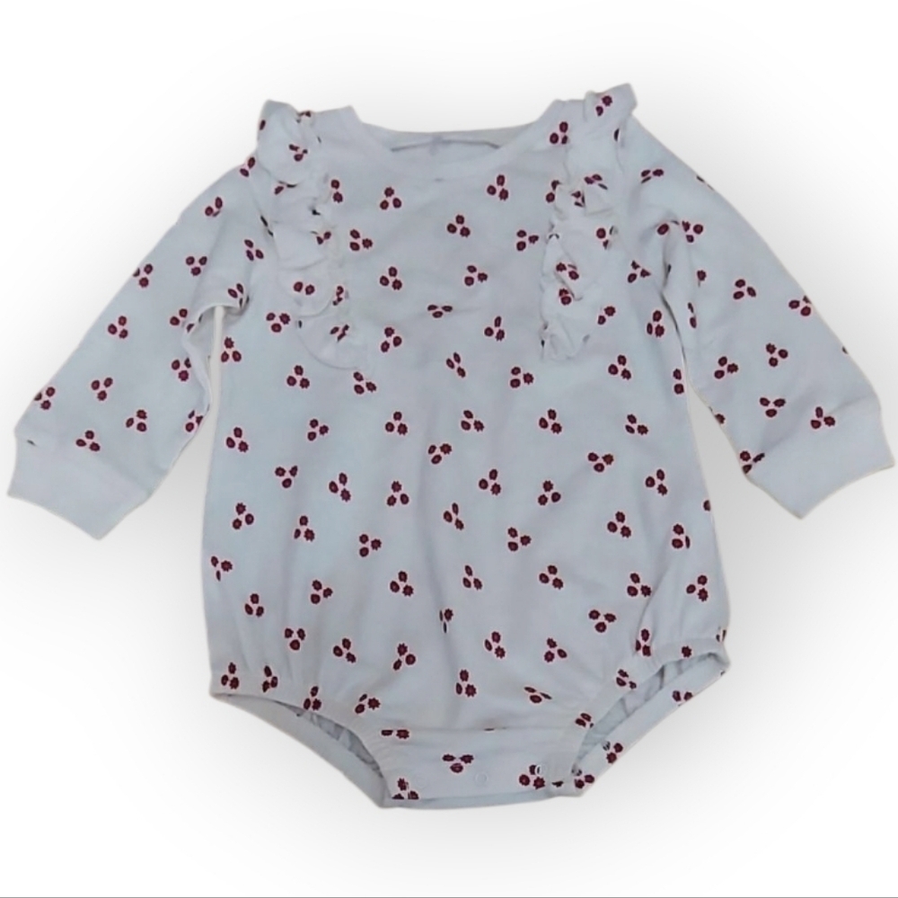 NWT Girls Okie Dokie LS Red Floral Baby Outfit ~18M
